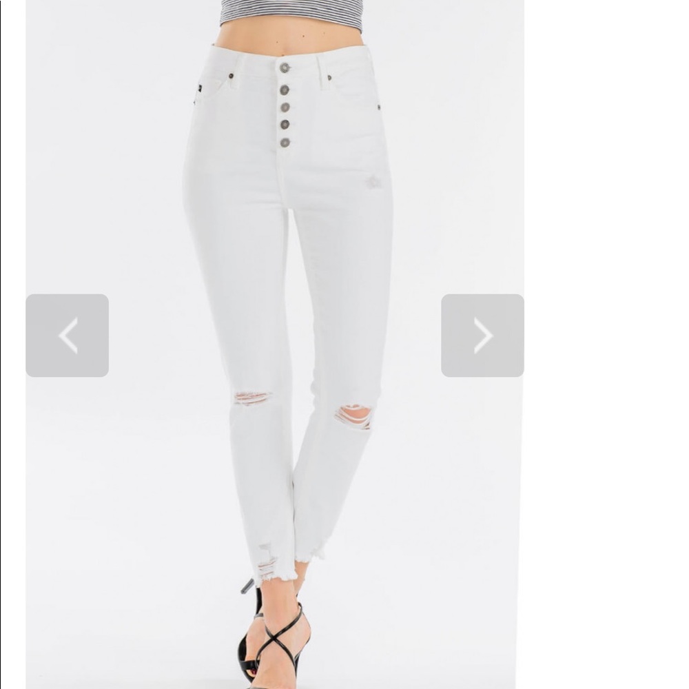 White Distressed KanCan Jeans